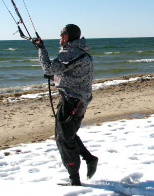 Steve ready to head out in a drysuit