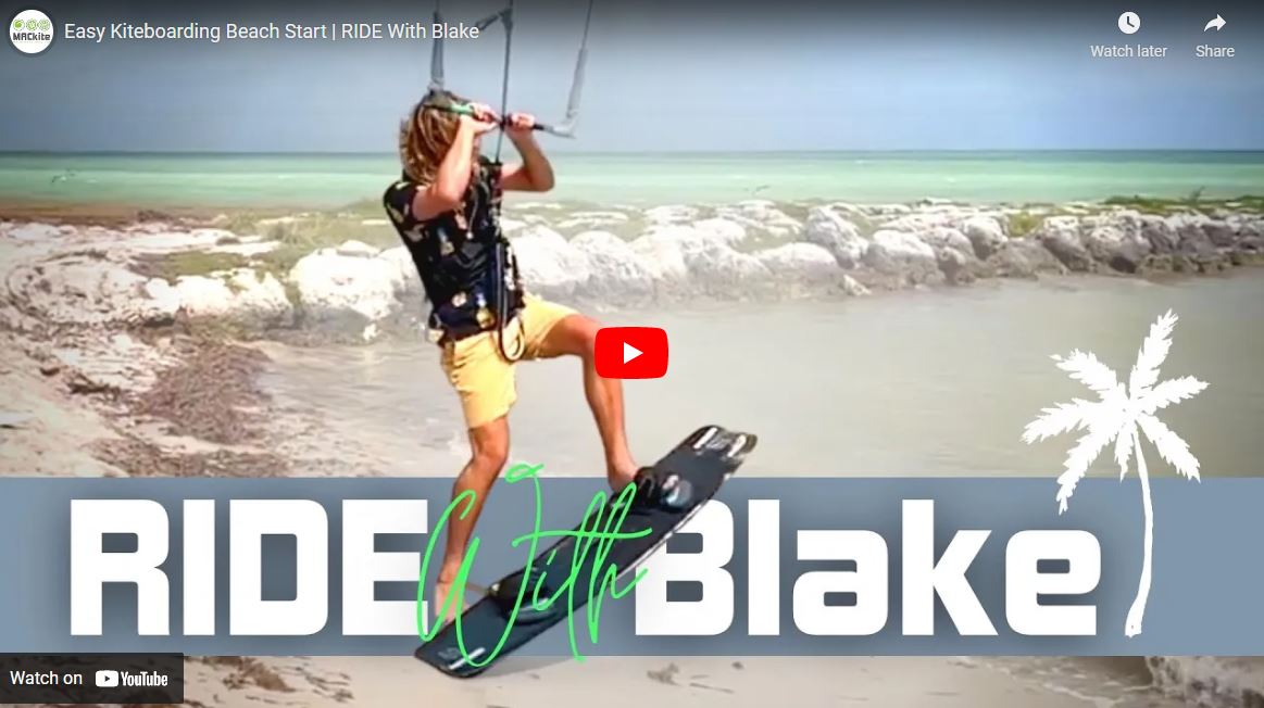 Easy Kiteboarding Beach Start RIDE with Blake MACkite Boardsports