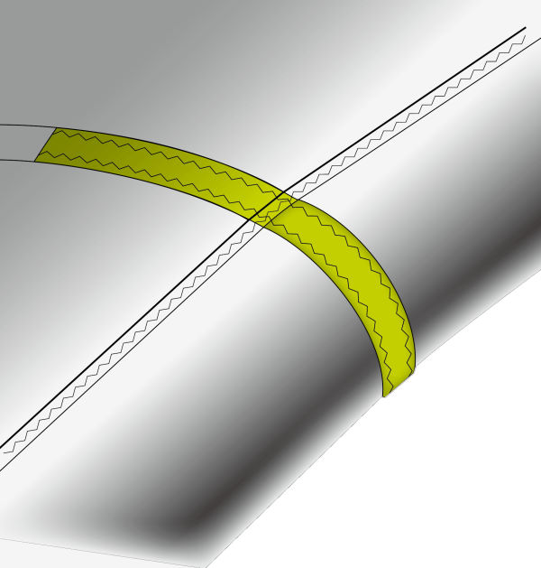 KEVLAR REINFORCEMENT ON LEADING EDGE