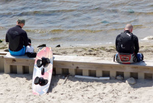 Hanging out after kiteboarding