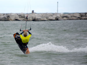 butter or nose slide kiteboarding trick