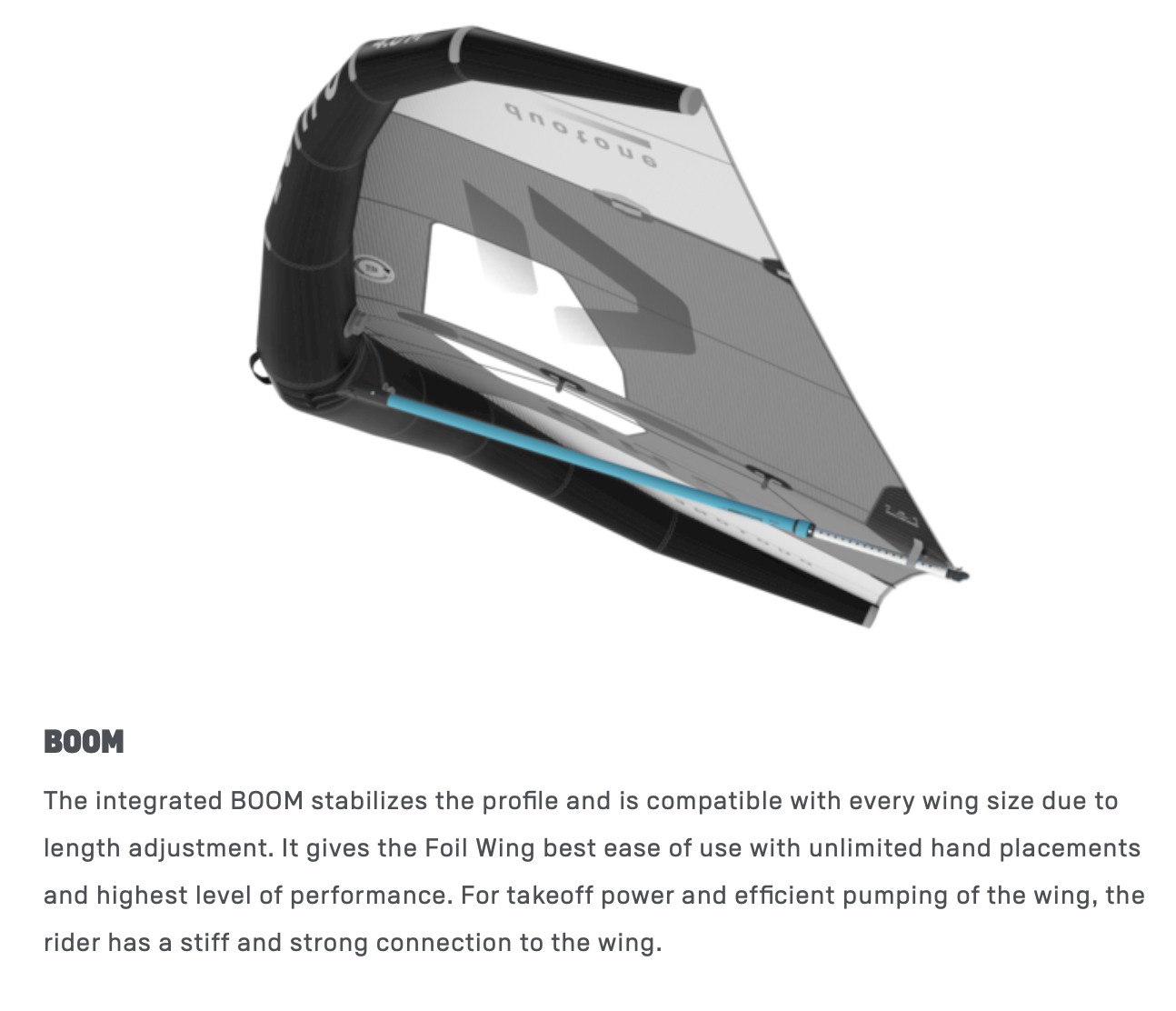 Alloy boom for the Echo Foil Wing