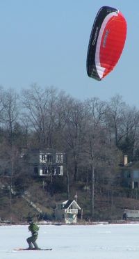 snowkiting with the Ozone Frenzy power foil kite