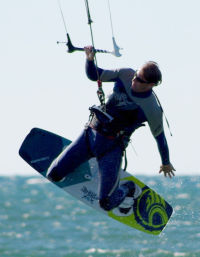 Steve is an average weight kiteboarder