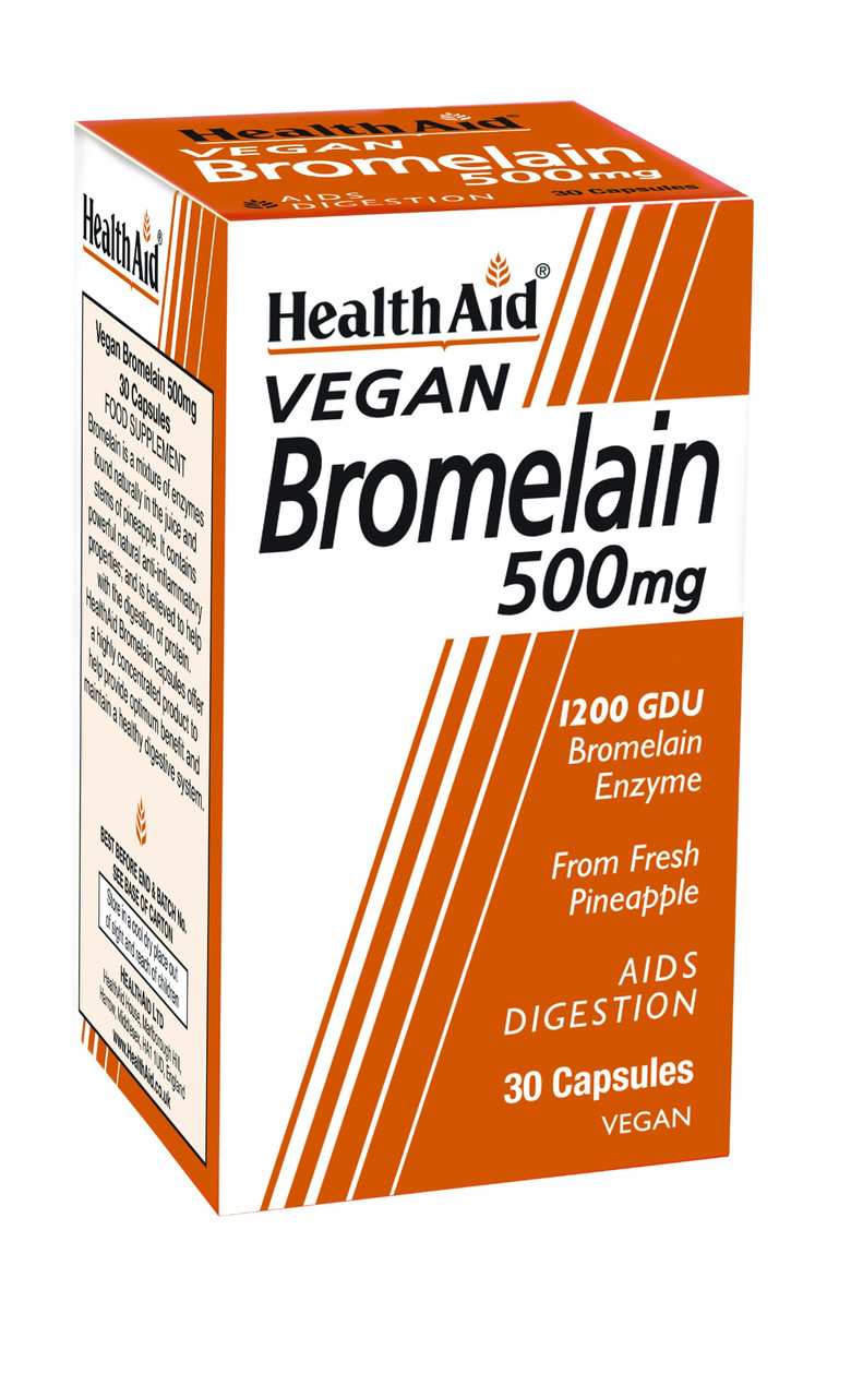 Health Aid Bromelain 500mg, 30 Veg Caps Oxford Lifestyle
