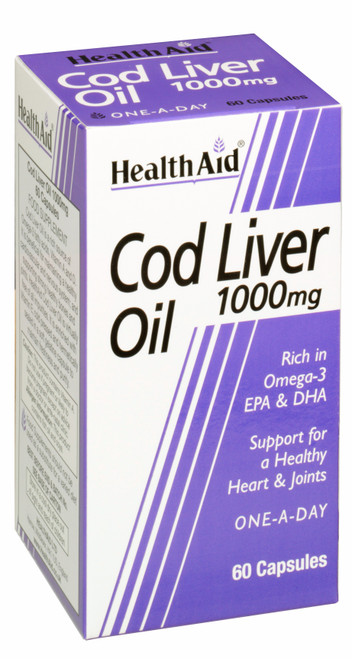 Health Aid Cod Liver Oil 1000mg, 60 Capsules