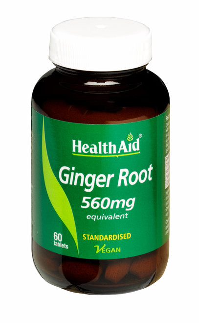 Health Aid Ginger Extract 550mg - Standardised, 60 Tablets