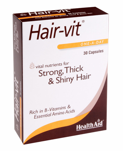 Health Aid Hair-vit (B Vitamins, Essential Amino Acids) BlisterPack, 30 Capsules