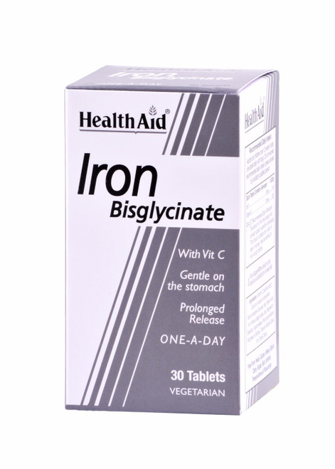 Health Aid Iron Bisglycinate (Iron with Vitamin C), 30 Tablets