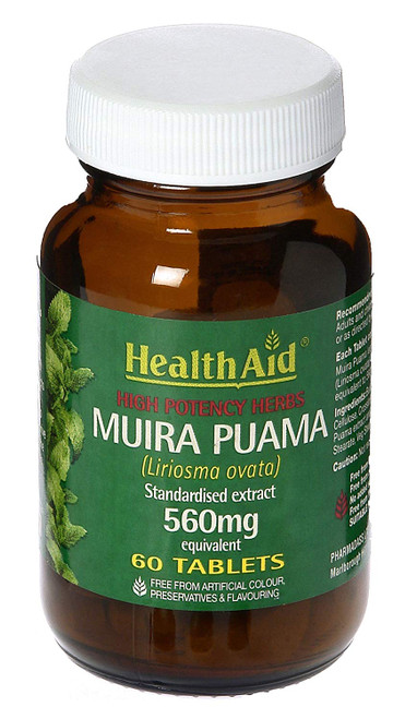 Health Aid Muira Puama Extract 560mg - Standardised, 60 Tablets