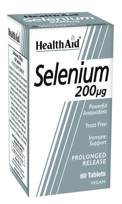 Health Aid Selenium 200mg - Prolonged Release, 60 Tablets