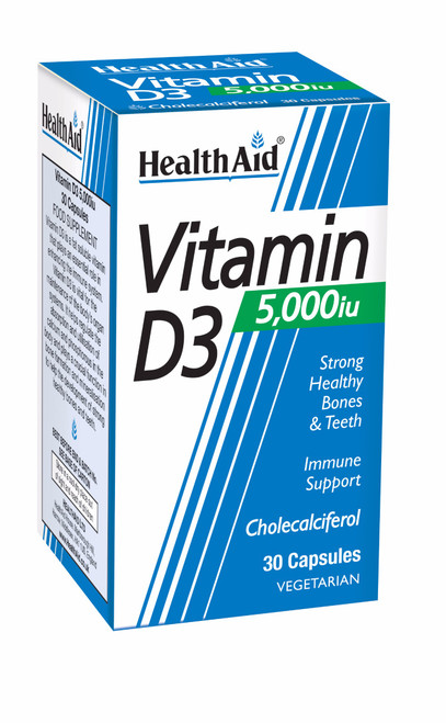 Health Aid, Vitamin D3 5000iu, 30 Veg Caps