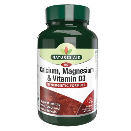 Natures Aid Calcium, Magnesium & D3, 90 Tablets. Suitable for Vegans