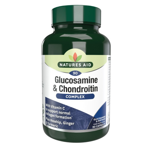 Natures Aid Glucosamine 500mg + Chondroitin 100mg Complex, 90 Capsules