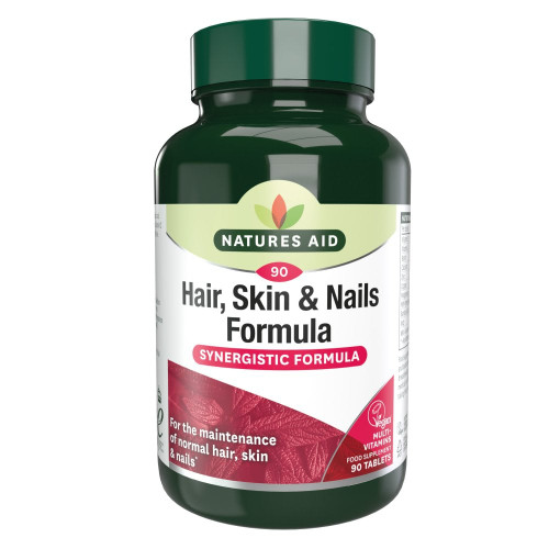 Natures Aid Hair Skin & Nails Formula, 90 Tablets. Suitable for Vegans