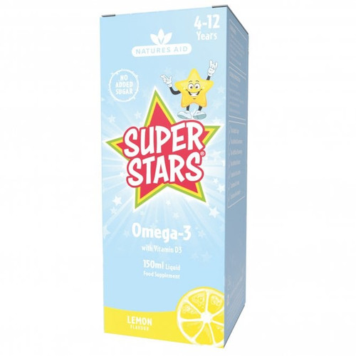 Natures Aid Super Stars Omega-3 (with Vitamin D3) Lemon Flavour, 150ml