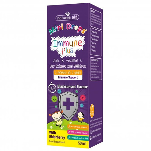 Natures Aid Mini Drops Immune Plus with Elderberry (Zinc & Vitamin C) 50ml