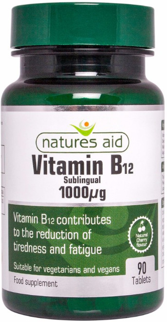 Natures Aid Vitamin B12 1000ug (Sublingual), 90 Tablets