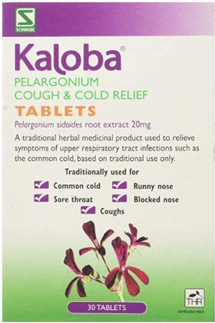 Schwabe Pelargonium Kaloba Cough and Cold Relief, 30 tablets