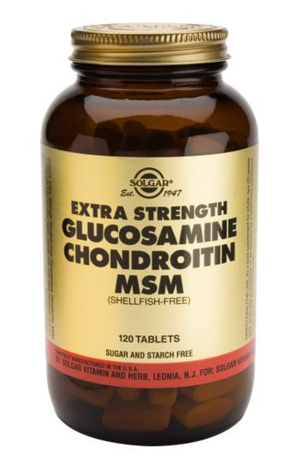 Solgar Extra Strength Glucosamine Chondroitin MSM Tablets, 120