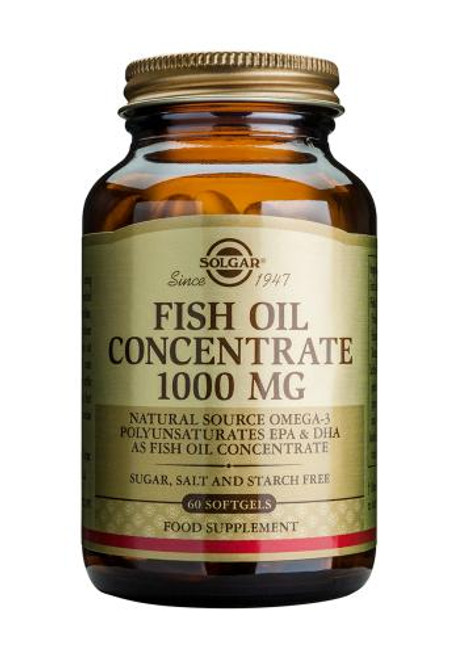 Solgar Fish Oil Concentrate 1000 mg Softgels, 60