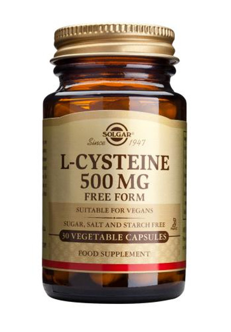 Solgar L-Cysteine 500 mg Vegetable Capsules, 30