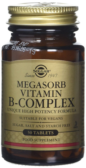 Solgar Megasorb Vitamin B-Complex Tablets (Specially Coated), 50