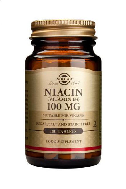 Solgar Niacin 100 mg (Vitamin B3) Tablets, 100