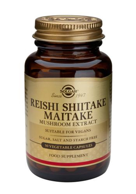 Solgar Reishi Shiitake Maitake Mushroom Extract Vegetable Capsules, 50