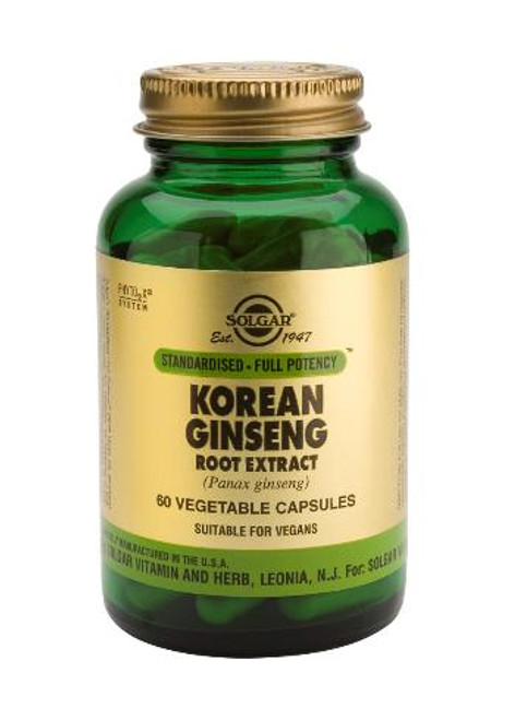 Solgar Standardised - Full Potency Korean Ginseng Root Extract Vegetable Capsules, 60