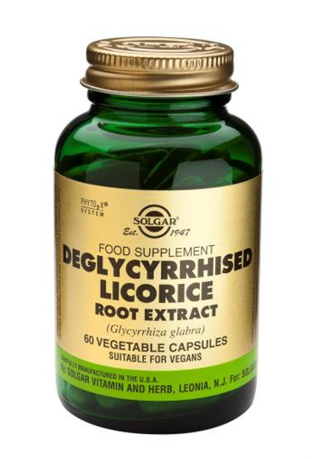 Solgar Standardised Full Potency Deglycyrrhised Licorice Root Extract, 60 V Caps