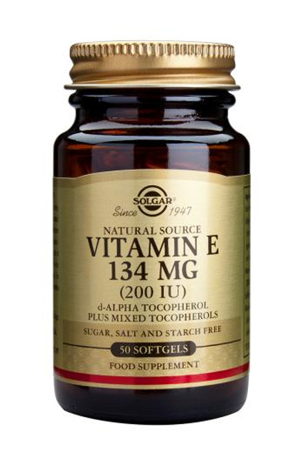 Solgar Vitamin E 134 mg (200 IU) Mixed Softgels, 50