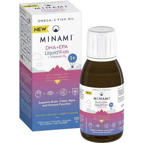 Minami DHA+EPA Liquid Kids + Vitamin D3, 100ml