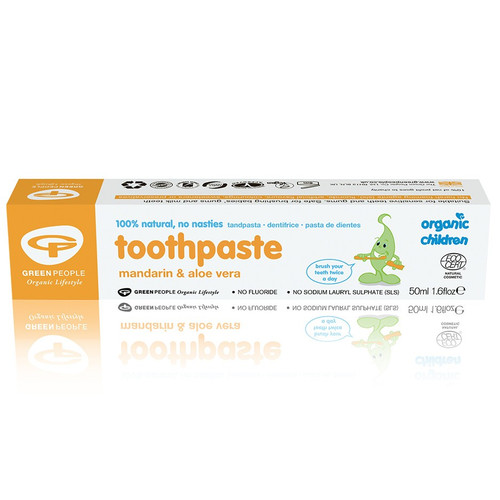 Green People, Childrens Mandarin & Aloe Vera Toothpaste, No Fluoride or SLS, 50ml (PACK OF 3)