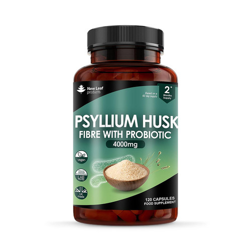 New Leaf Psyllium Husk With Acidophilus Capsules Food Supplement 120 Capsules New Leaf Psyllium Husk With Acidophilus Capsules Food Supplement 120 Capsules