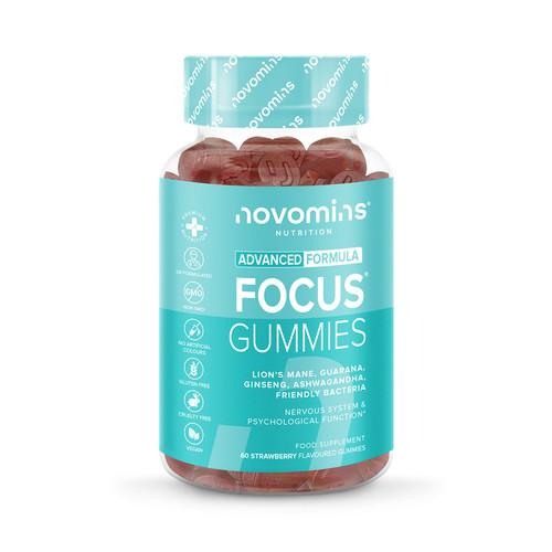 Novomins Focus Strawberry Flavoured 60 Gummies