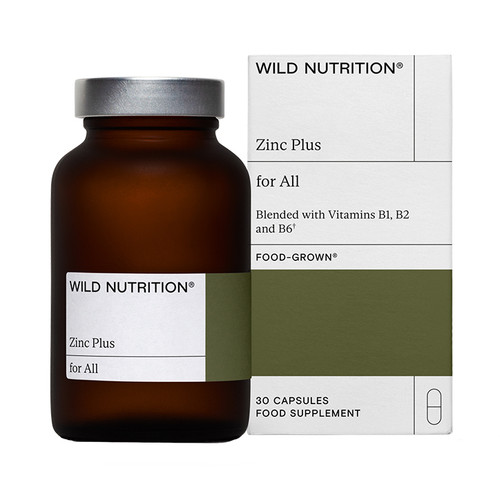 Wild Nutrition Zinc Plus Blended with Vitamins B1, B2 & B6 30 Capsules.