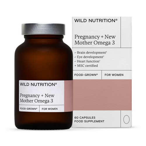 Wild Nutrition Pregnancy & New Mother Omega 3 for Women 60 Capsules