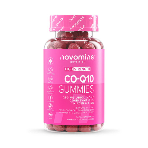 Novomins Co-Q10 Peach Flavour 60 Gummies 30 Days Supply