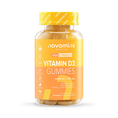 Novomins Vitamin D3 4000IU Mango Flavoured 60 Gummies
