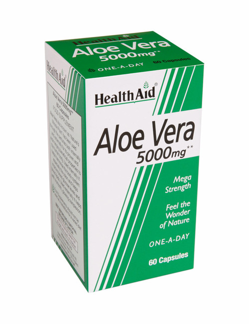 Health Aid Aloe Vera 5000mg, 60 Capsules - SALE
