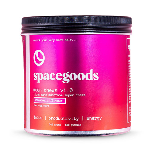 Spacegoods Mushroom Moon Chews Strawberry 60 Gummies