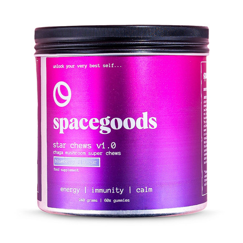 Spacegoods Chaga Mushroom Star Chews Blueberry 60 Gummies