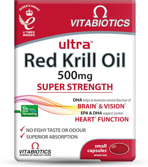 Vitabiotics, Ultra Red Krill Oil, 30 Capsules