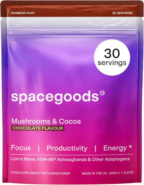 Spacegoods Rainbow Dust Mushroom and Cocoa, Chocolate Flavour, Powder 240g