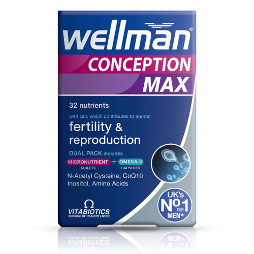 Vitabiotics Wellman Conception Max Capsules & Tablets, 84 total (PACK OF 3)