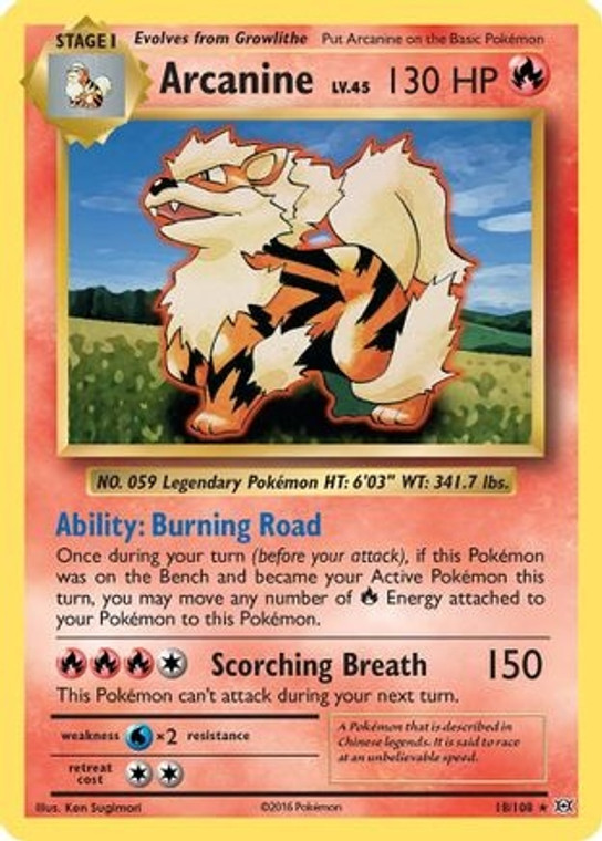 Arcanine (PTCG-EVO) (Reverse Holofoil) (#18/108)