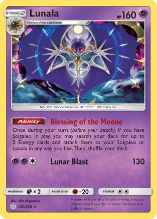 Lunala (PTCG-SM12) (Reverse Holofoil) (#102/236)