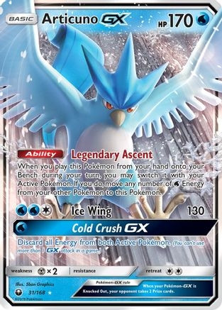 Articuno GX (PTCG-CES) (Holofoil) (#31/168)
