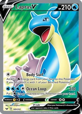 Lapras V (Full Art) (PTCG-SWSH01) (Holofoil) (#189/202)